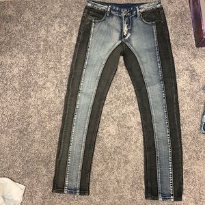 Multi color black and blue Jean